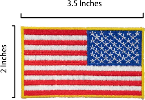 Vista 2 de A-ONE - Parches tácticos bordados de Estados Unidos Bandera Americana Inversa + Pin de emblema de Estados Unidos, insignia de bandera de país NO.034A