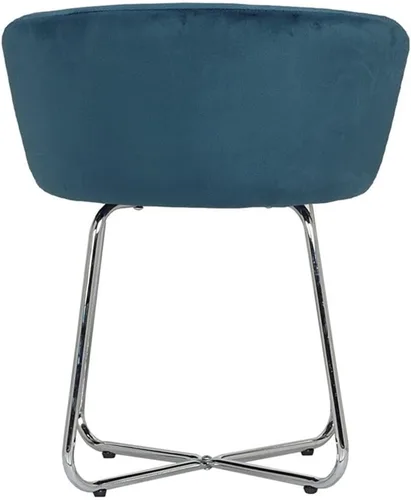 Vista 10 de Hillsdale, Marisol Taburete redondo de metal y tapizado con respaldo redondo para sala de maquillaje o baño, color azul