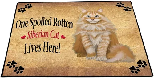Vista 18 de Doggie of the Day Siberian Cats Floor Mat - 4th of July Independence Day - Best Dog Doormat - Protector Decor - Unique Portrait Art - Premium