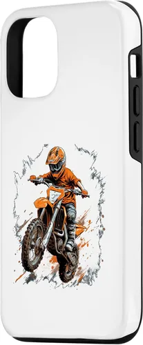 Vista 2 de iPhone 15 moto de motocross coloridas bicicletas para niños caso