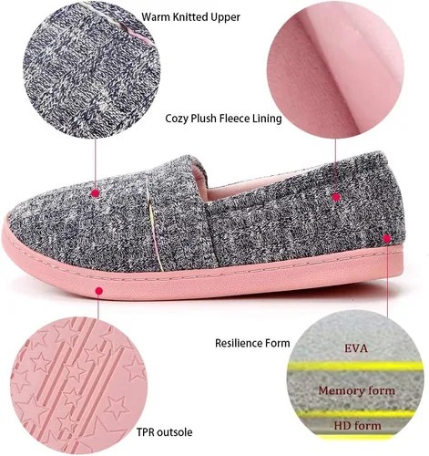 Vista 3 de Urbancolor Pantuflas de interior lavables con espalda cerrada para mujer, antideslizantes, transpirables, para el hogar