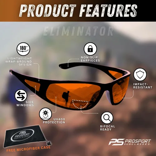 Vista 4 de proSPORT Bifocal Lector de Gafas de Sol Noche Yelow Bloqueador de Luz Azul Deporte Wrap Escudo Lateral