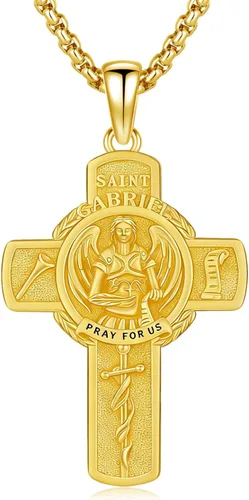 Vista 133 de 925 Sterling Silver Patron Saint Amulet Necklace for Men Women plateado