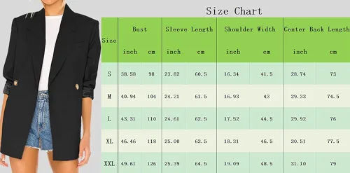 Vista 4 de Taodou Womens Casual Blazers Oversized Open Front Peak Collar Buttons Work Office Jacket