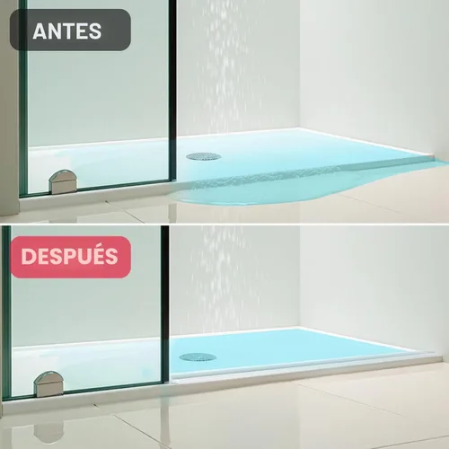 Vista 3 de Protector de agua para umbral de ducha, barrera impermeable de silicona autoadhesiva, a prueba de fugas, flexible, fácil instalación, longitud