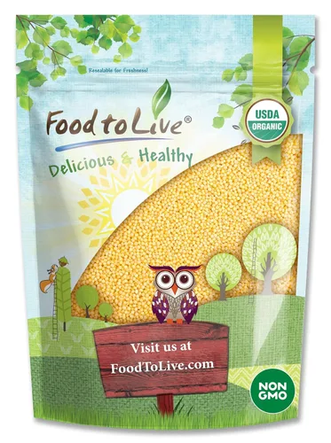 Vista 10 de Food to Live Mijo de cáscara orgánica, 1 libra, semillas de grano entero, sin OMG, Kosher, crudo, a granel, producto de los Estados Unidos