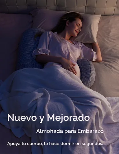 Vista 2 de Momcozy Almohadas de embarazo, original en forma de F, con cubierta de capa de aire, color gris