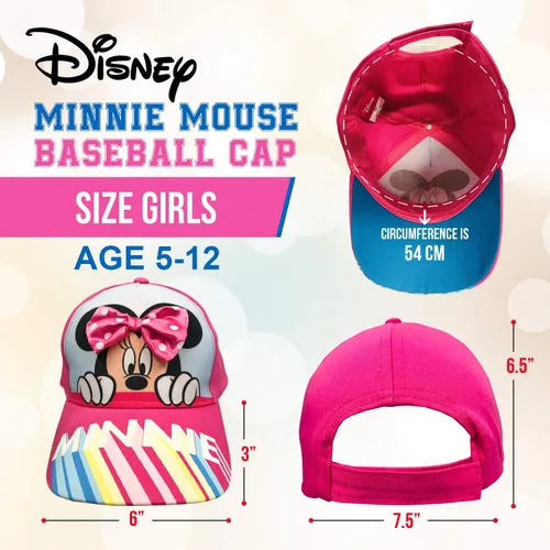 Vista 4 de Disney Minnie Mouse - Gorra de béisbol para niñas