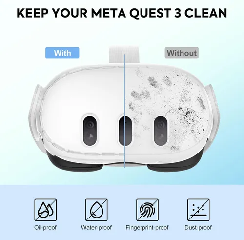 Vista 3 de MoKo VR Accessories for Meta Quest 3, VR Headset Protective Shell Cover for Oculus Quest 3 Included VR Shell Cover and 6-Pack Lens Tempered Glass