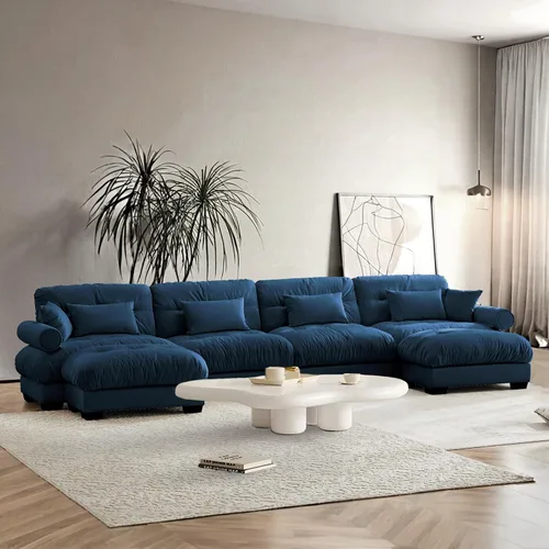 Vista 68 de SoarFlash Moderno sofá reclinable de terciopelo para sala de estar, sofá biplaza para apartamento, sofá de almacenamiento con marco de madera Azul