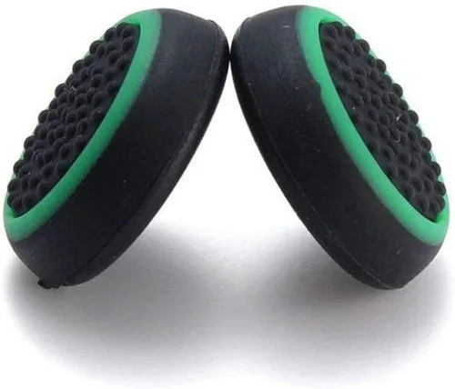 Vista 2 de Tapa de silicona para el pulgar con agarre analógico para el mando Nintendo Switch NS Joy-Con (negro-verde)