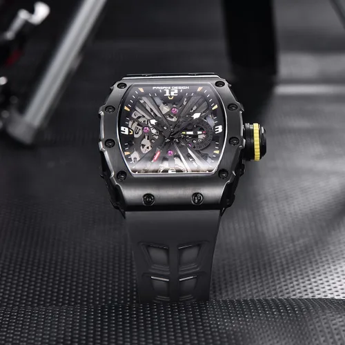 Vista 4 de LACZ DENTON Pagani Reloj de diseño para hombre, PD1738, reloj cuadrado de lujo, movimiento de cuarzo japonés, cristal de zafiro, relojes para hombre