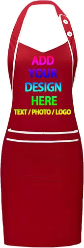 Vista 29 de Delantal personalizado personalizado para mujeres/hombres, delantales de cocina ajustables para estilistas de peluquería, delantales impermeables