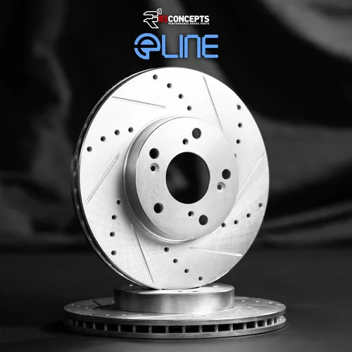 Vista 2 de R1 Concepts Kit de rotor de freno delantero Rotores de freno Disco de freno Perforado y ranurado Compatible con Daewoo Leganza 1999-2002