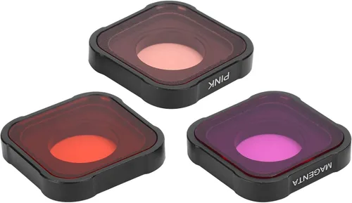 Vista 7 de Juego de filtros de lente de 3 piezas, filtro de cámara de aleación de aluminio, lente de vidrio óptico, juego de filtro de buceo subacuático