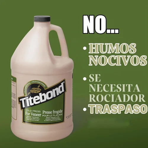 Vista 3 de Titebond Pegamento de chapa de prensa en frío, se adhiere a superficies planas, translúcido, galón 5176