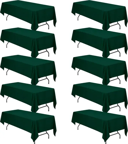 Vista 131 de BRILLMAX - Manteles para mesa rectangular de 6 pies, tela de lino de poliéster, lavable, para boda, recepción, banquete, fiesta de cumpleaños, 60 x