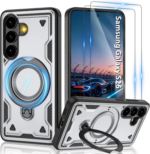 Vista 116 de Gritup fro Funda para Google Pixel 9A, funda protectora magnética de grado militar compatible con Mag-Safe, 2 protectores de pantalla HD, soporte