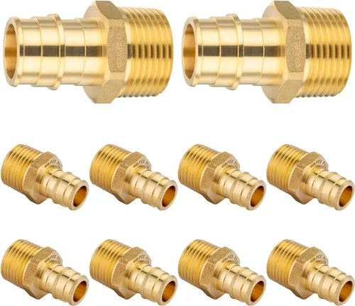 Vista 14 de 10 unidades HeSun 1/2" Pex A Expansión x 1/2" Hembra NPT Drop Ear Elbow
