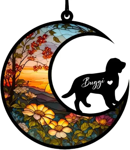Vista 23 de Atrapasoles conmemorativos personalizados para perros Akita, nombre de perro personalizado, adorno de pérdida de perro, regalo para amantes