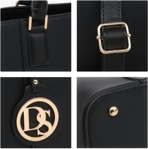 Vista 3 de DASEIN - Bolsa de mano para mujer, bolsa tipo bandolera, asa superior, bolsa plana para trabajar