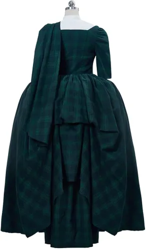 Vista 6 de Outlander - Vestido escocés para mujer, diseño de cuadros y chal