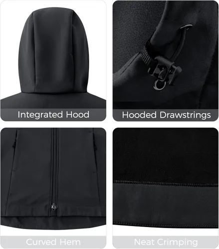 Vista 6 de wantdo Chaquetas con forro polar para mujer, chaqueta suave con aislamiento a prueba de viento