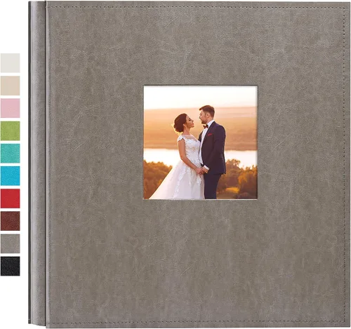 Vista 17 de potricher Álbum de fotos pequeño de 4 x 6 pulgadas, 100 fotos, cubierta de cuero, libro de fotos con 100 bolsillos horizontales para familia, boda