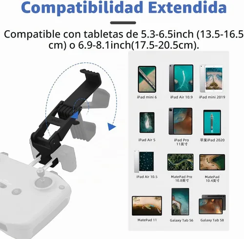 Vista 2 de HeiyRC Soporte para tableta para DJI Neo, Mini 4K, Mini 4 Pro, Mini 3/3 Pro, Mini 2 SE, AIR 3, Mavic 3 Pro, Mavic Air 2S Soporte extendido ajustable