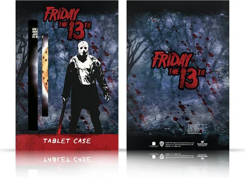 Vista 6 de Head Case Designs Officially Licensed Friday The 13th Part VII Jason Voorhees On Fire The New Blood Graphics Leather Wallet Case Compatible with