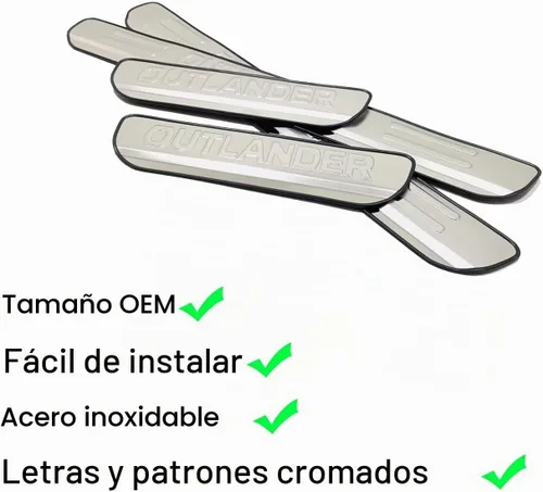 Vista 3 de Accesorios de protección contra rasguños para umbral de puerta de coche para Mitsubishi Outlander 2025 2023 2013-2022, placa de protección
