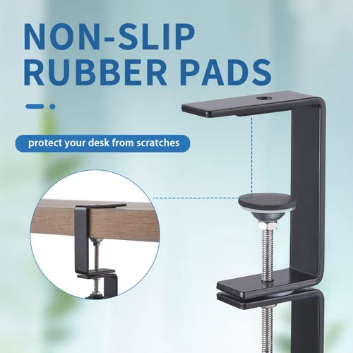 Vista 4 de Bandeja extensible para organizar cables debajo del escritorio, carga máxima de 22 libras, montaje de abrazadera, metal súper resistente, sin