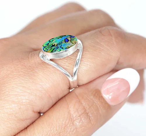 Vista 2 de Anillo de piedras preciosas naturales para mujer, perla, ojo de tigre, lapislázuli, cristal ovalado, bohemio, auténtica plata de ley 925, joyería