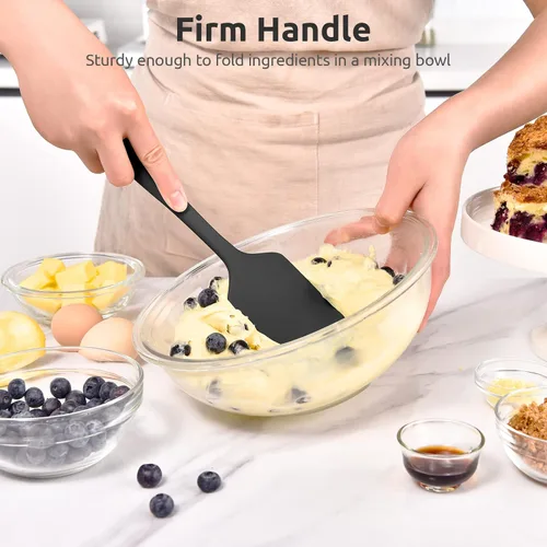 Vista 9 de U-Taste Juego de espátula de cuchara de silicona y espátula grande, raspador de goma flexible de alta resistencia al calor de 600 ºF, juego de 4