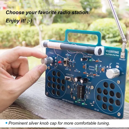 Vista 4 de Kit de radio AM/FM Proyecto de soldadura Kit de bricolaje para practicar enseñanza electrónica Estéreo Gran proyecto STEM y regalo Versión