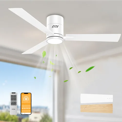 Vista 24 de OPONL 42 inch Low Profile Ceiling fan with Light and Remote Control Negro