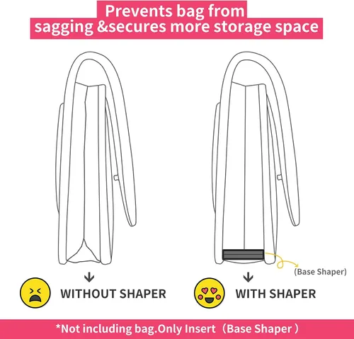 Vista 2 de OAikor Moldeador de base para bolso WOC, protector e inserto para cartera en bolsa de cadena, máxima protección y soporte (negro, 7 x 1.2 pulgadas)