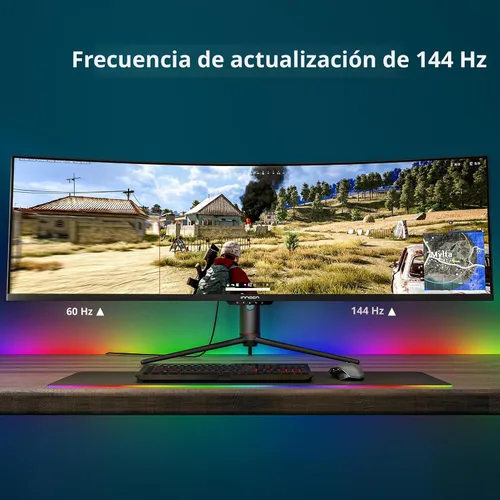 Vista 5 de INNOCN Monitor curvo para juegos de 49" 144Hz Ultrawide 32:9 WDFHD 3840 x 1080P, R1800, 99% sRGB, HDR400, USB tipo C, DisplayPort, HDMI, altavoces