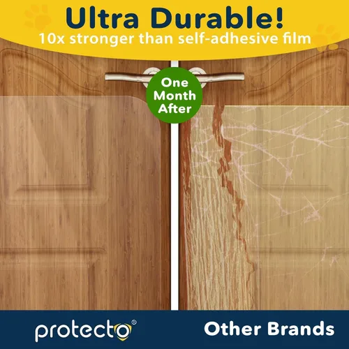Vista 3 de PROTECTO Door Protector from Dog Scratching, 18x12 - Door Scratch Guard Heavy Duty Door Scratch Protector for Cats & Dogs, Clear Scratch Shield