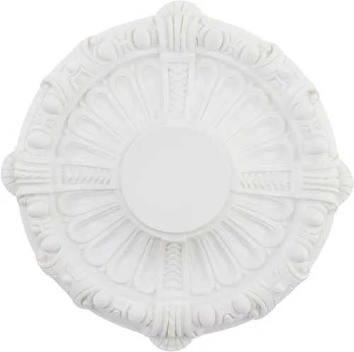 Vista 7 de Semetall Medallón de techo 11-7/8" OD x 1-7/8" P Blanco Rosa decorativa de techo para accesorios de iluminación, molduras de corona, decoración