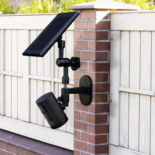 Vista 5 de Soporte de pared 2 en 1 para panel solar de anillo, batería de leva de anillo para pegar, cámara de foco y cámara de foco Plus/Pro (batería), ángulo