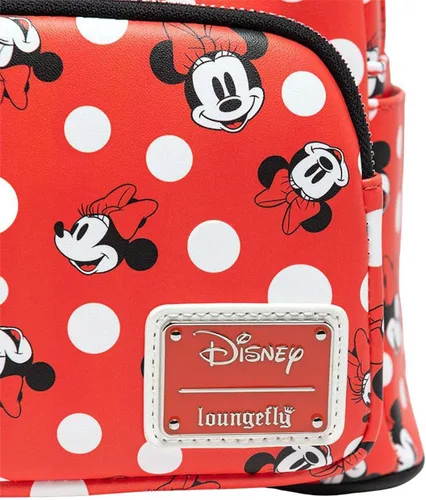 Vista 3 de Loungefly Mochila de Disney Minnie Mouse con lunares rojos para mujer, Rojo