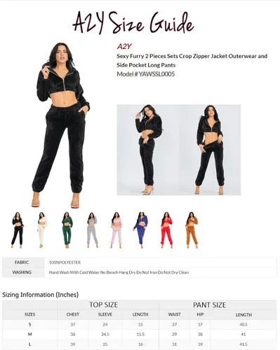 Vista 7 de A2Y Women's Sexy Sherpa Furry 2 Pieces Sets Crop Zipper Jacket and Long Pants