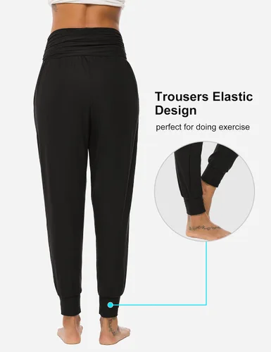 Vista 5 de DIBAOLONG Pantalones de yoga para mujer, pantalones deportivos holgados para ejercicio, pantalones cómodos de descanso con bolsillos