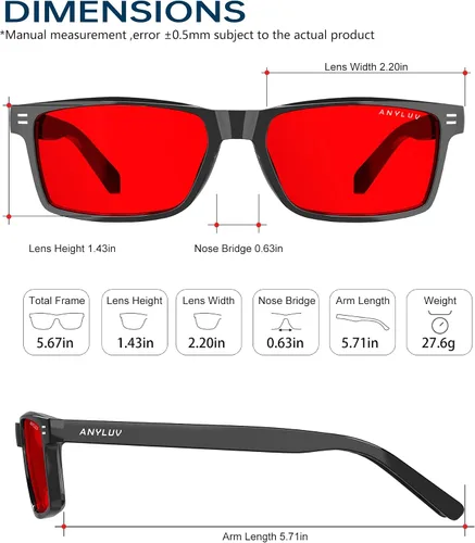 Vista 5 de ANYLUV Blue Light Blocking Glasses for Men Anti Blue Light Glasses for Men Women, Eye Strain Relief for Computer Gaming