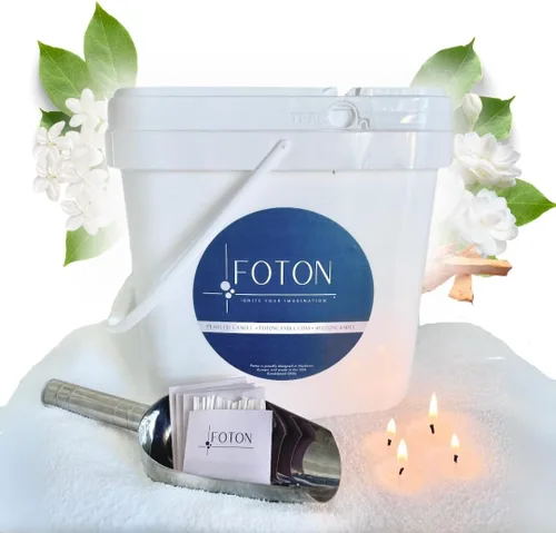 Vista 13 de Foton Pearled Candle - Vela de cera en polvo de 18 onzas – Velas de arena de cera en polvo con aroma a abeto navideño festivo, no tóxicas, de larga
