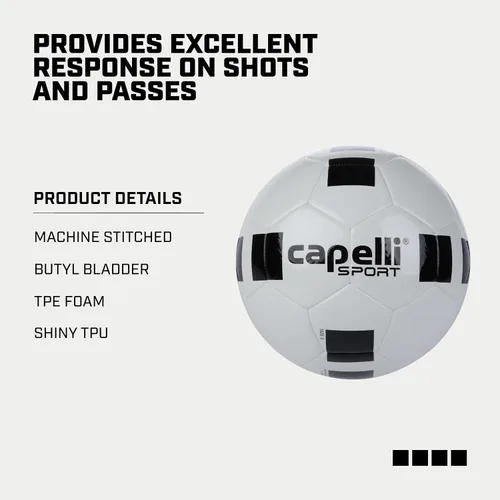Vista 4 de Capelli Sport Balón de fútbol de tamaño 5, 4 cubos del equipo clásico FIFA Balón de fútbol básico para jugadores jóvenes y adultos, entrenamiento al