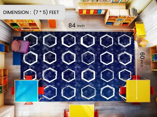 Vista 2 de OLEEK Large Classroom Rug Elementary 5x7 - (Washable) Classroom Rugs for Kids Room - Classroom Carpet Elementary - Kids playroom Rug 5 x 7