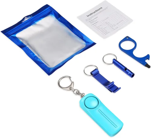 Vista 8 de AMIR Juego de llaveros de seguridad para mujeres y niños, 4 piezas de accesorios de llavero de seguridad, juego de llaveros de defensa personal