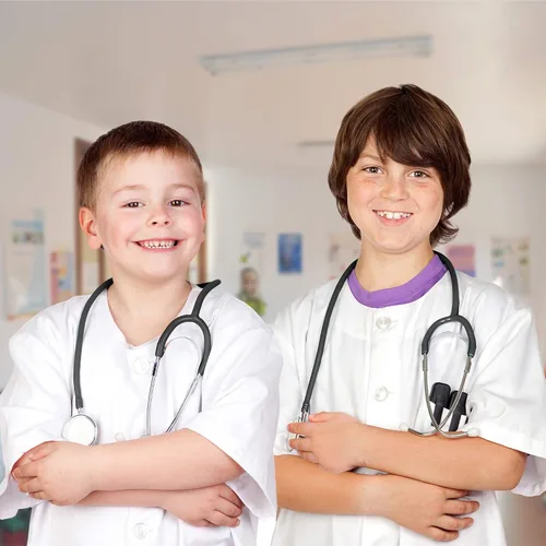 Vista 2 de Skeleteen Doctor's - Estetoscopio de juguete para niños, juego de médico o enfermera, accesorios de disfraz y juguetes de utilería para niños, 1